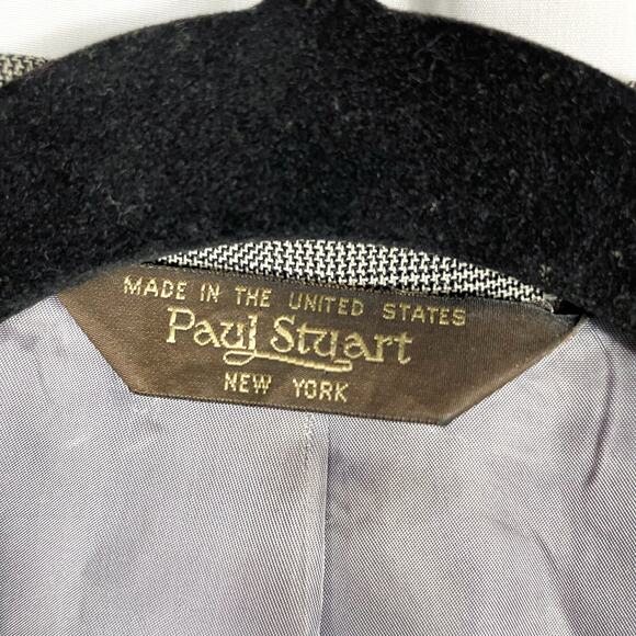 Paul Stuart Classic Plaid Blazer Gray 2-Button Wool Sport Coat Sz 44 - Picture 4 of 12